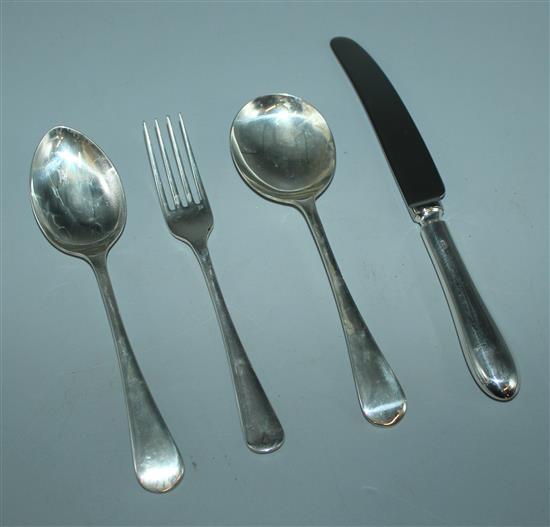 A part set of modern silver Old English pattern cutlery